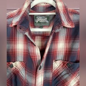 ROOTS plaid shirt men’s Lg.